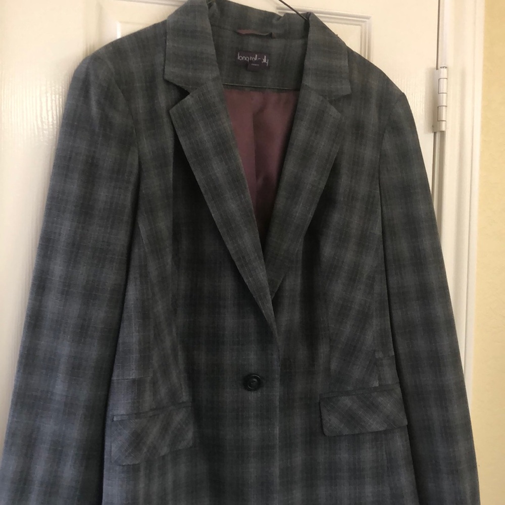 Long tall sally gray pattern blazer